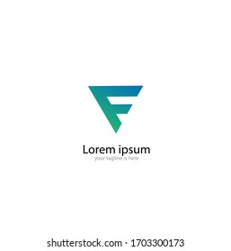 a simple elegant logo of letter F