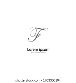 a simple elegant logo of letter F