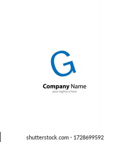 the simple elegant logo of letter g with white background
