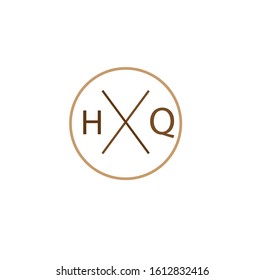 the simple elegant logo of letter H and Q white background