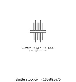 Un sencillo y elegante logotipo de la letra H con fondo blanco 
