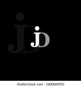 the simple elegant logo of letter J and D with black background