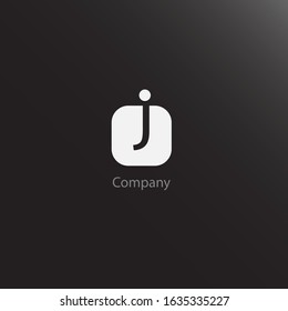 the simple elegant logo of letter j black background