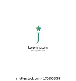 the simple elegant logo of letter J with white background