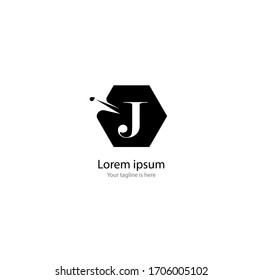 the simple elegant logo of letter J with white background