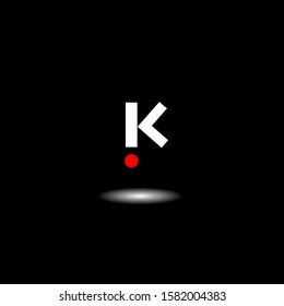 The simple elegant logo of letter i and k with black background