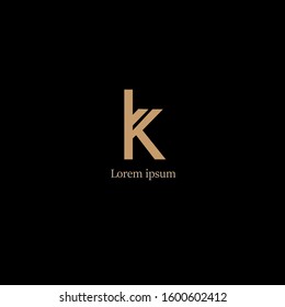 the simple elegant logo of letter K with black background