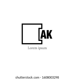 The simple elegant logo of  letter A and K