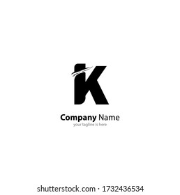 einfaches, elegantes Logo des Buchstaben K mit weißem Hintergrund