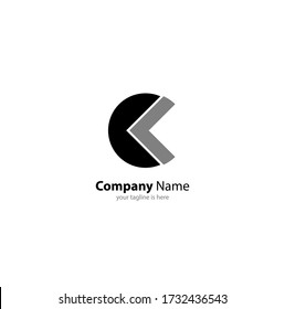 simple elegant logo of letter K with white background