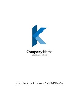 simple elegant logo of letter K with white background