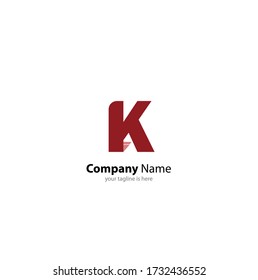 simple elegant logo of letter K with white background