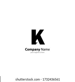 logotipo sencillo y elegante de la letra K con fondo blanco