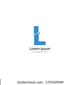 das einfache, elegante Logo des Buchstaben L auf weißem Hintergrund