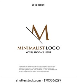 a simple elegant logo of letter M
