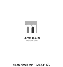 das einfache, elegante Logo des Buchstaben m 