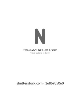 A simple elegant logo of letter n with white background 