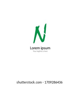 a simple elegant logo of letter N