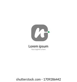 a simple elegant logo of letter N