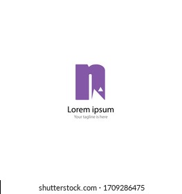 a simple elegant logo of letter N