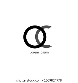 the simple elegant logo of letter o and c with white background