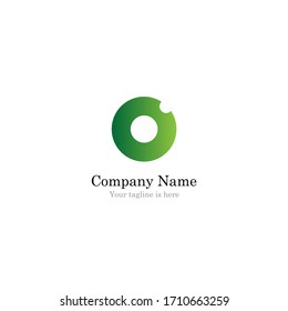 the simple elegant logo of letter o with white background