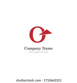 the simple elegant logo of letter o with white background