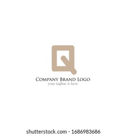 A simple elegant logo of letter q with white background 