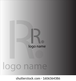 the simple elegant logo of letter R grey colour