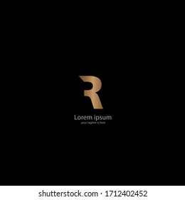 the simple elegant logo of letter R with black colour