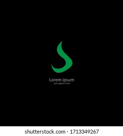 el sencillo y elegante logotipo de la letra s con fondo negro