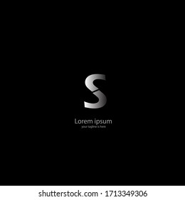 the simple elegant logo of letter s with black background