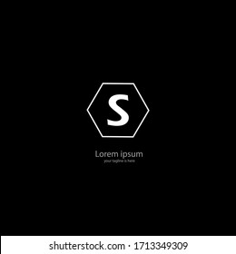 the simple elegant logo of letter s with black background