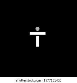 The simple elegant logo of letter T with black background