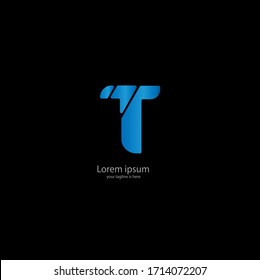das einfache, elegante Logo des Buchstaben T 
