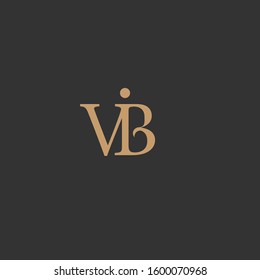 the simple elegant logo of letter V , letter I and letter B