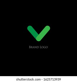 the simple elegant logo of letter v
