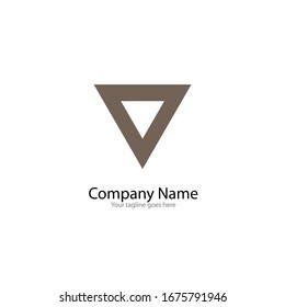 the simple elegant logo of letter v with white background