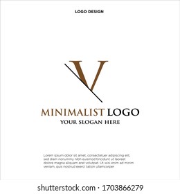 a simple elegant logo of letter V