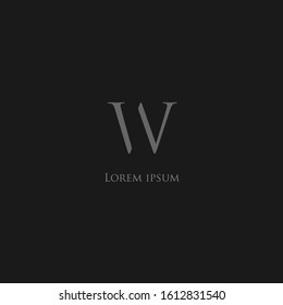 the simple elegant logo of letter W black background