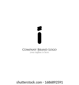 the simple elegant logo of letter i with white background