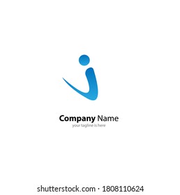 el sencillo y elegante logotipo de la letra i con fondo de color blanco