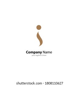 the simple elegant logo of letter i with white colour background