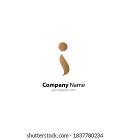 the simple elegant logo of letter i with white background