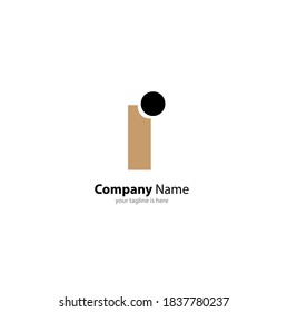 el sencillo y elegante logotipo de la letra i con fondo blanco