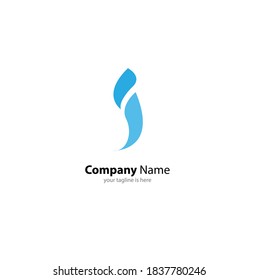 the simple elegant logo of letter i with white background