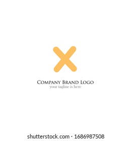 Un sencillo y elegante logotipo de letra x con fondo blanco 