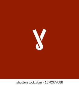 The simple elegant logo of letter Y with red background