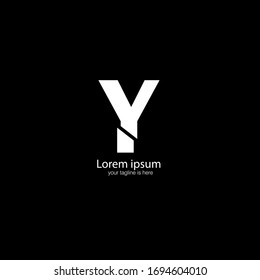the simple elegant logo of letter y with black background
