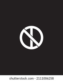 Simple and elegant logo for O N I  name initials, black background which is a vector design template